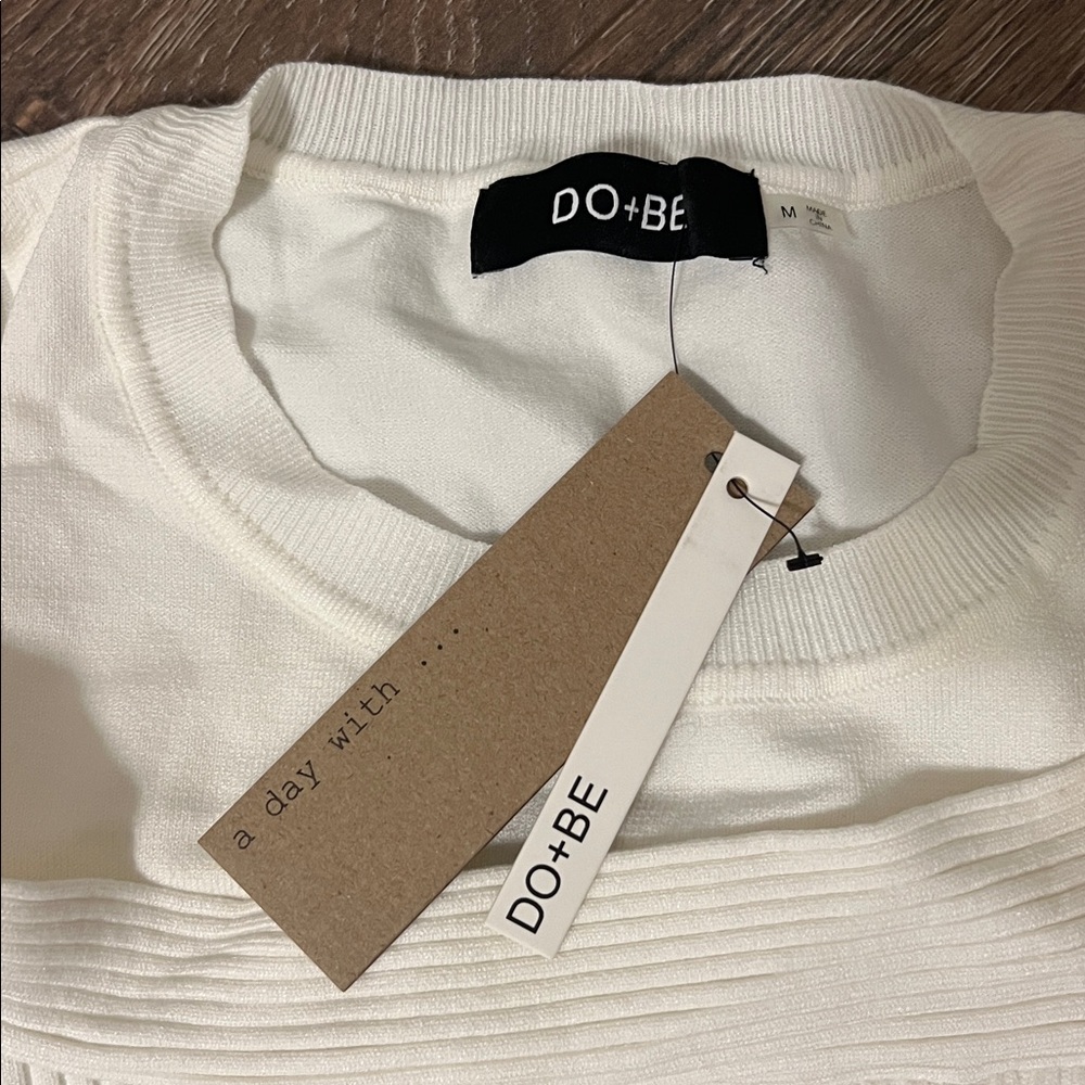 DO+BE Cream Ribbed Knit Top - Picture 3 of 4